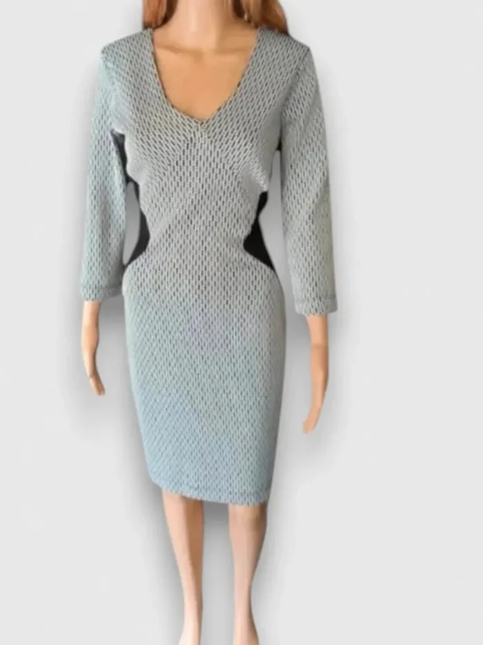 robe midi Maille Demoiselle gris et noir taille M - photo numéro 2