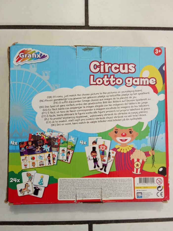 Jeu de loto "Cirque" 3 ans et + - photo numéro 6