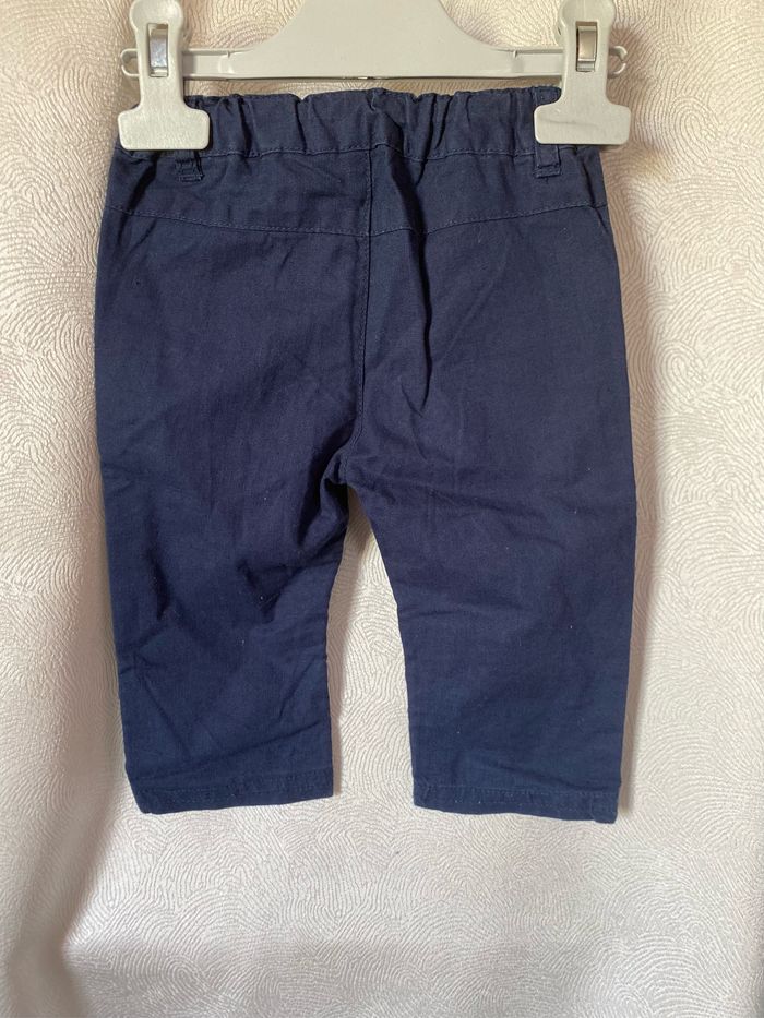 Pantalon lin coton bleu marine 6 mois kiabi - photo numéro 2
