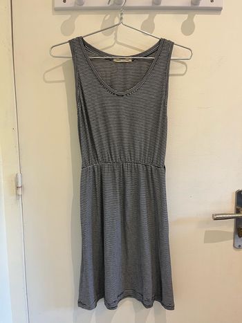 robe à rayures blanches et noires handmade xs