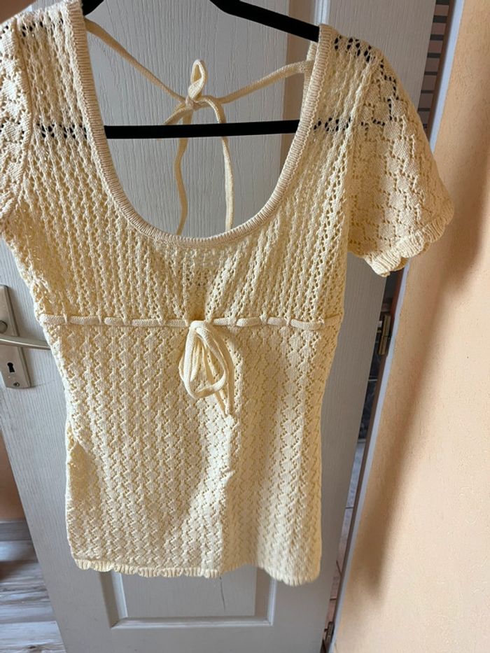 The Frolic Robe de plage courte en maille crochetée Jaune citron - photo numéro 5