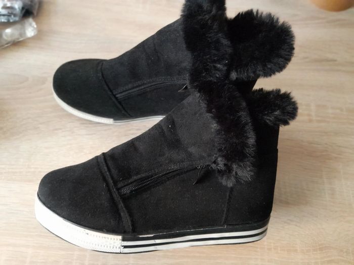 Baskets compensées chaudes suédine
