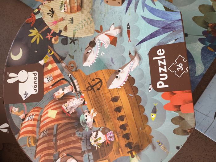puzzle janod 50cm sur 40cm 36 pieces 4 ans 5ans 6ans 7ans garcon pirate bateau - photo numéro 3