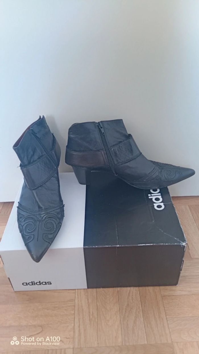 Bottines cuir à talon