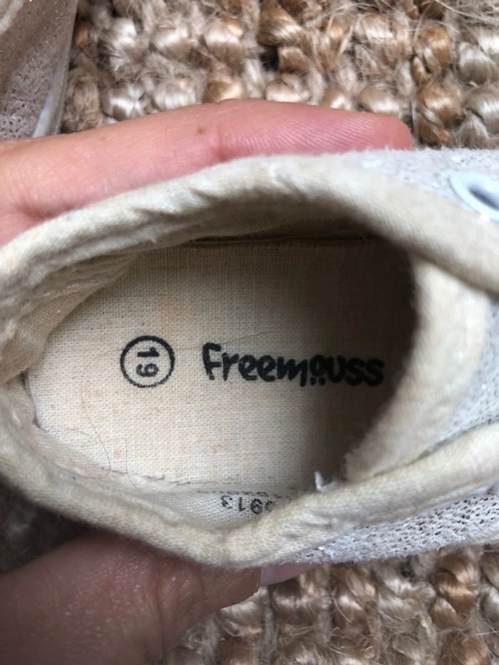 Basket Chaussure en toile t 19 blanc paillette - photo numéro 4