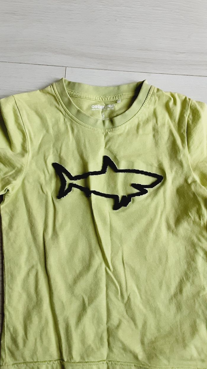 Vêtement garçon tee-shirt manches courtes Vert motif requin 5 ans Orchestra - photo numéro 2