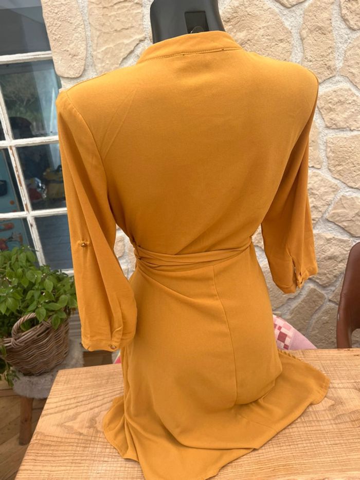 Robe femme cache cœur jaune moutarde taille S 36 38 M akoz de toi - photo numéro 2