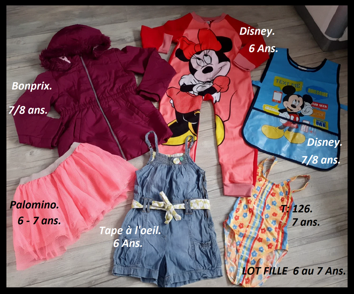 Lot vêtements fille Taille 6 à 7 ans