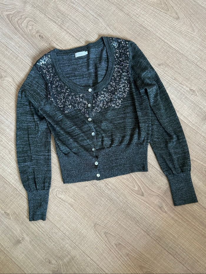 Cardigan pailleté avec sequins Jacqueline Riu taille L jamais porté - photo numéro 7