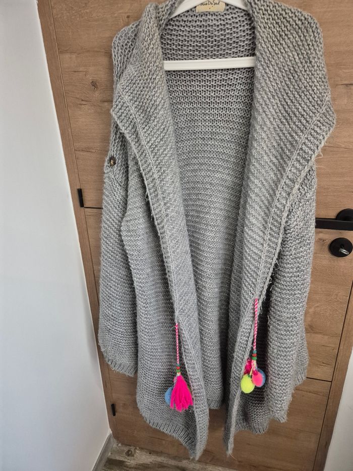 Gilet oversize gris cocooning Mino Du Sud taille unique - photo numéro 8