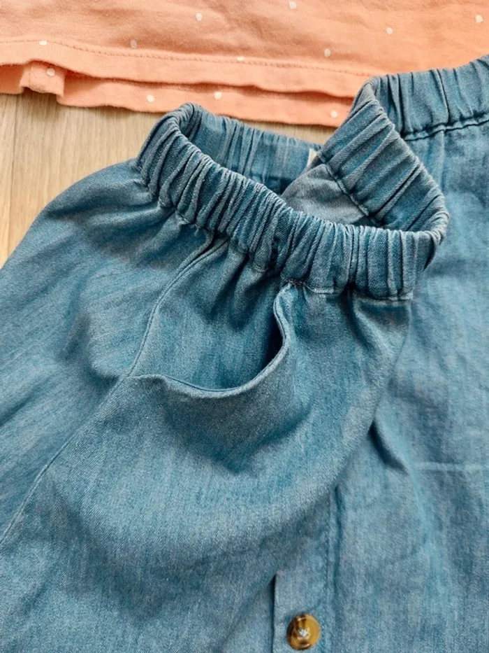 Joli ensemble t-shirt volanté + jupe 7A - photo numéro 3