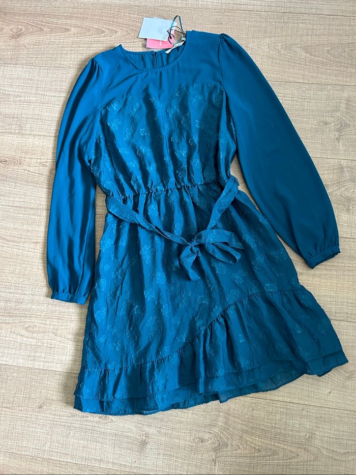 Robe bleue canard neuve à manches longues Naf Naf taille 40 (valeur 75€) - photo numéro 7