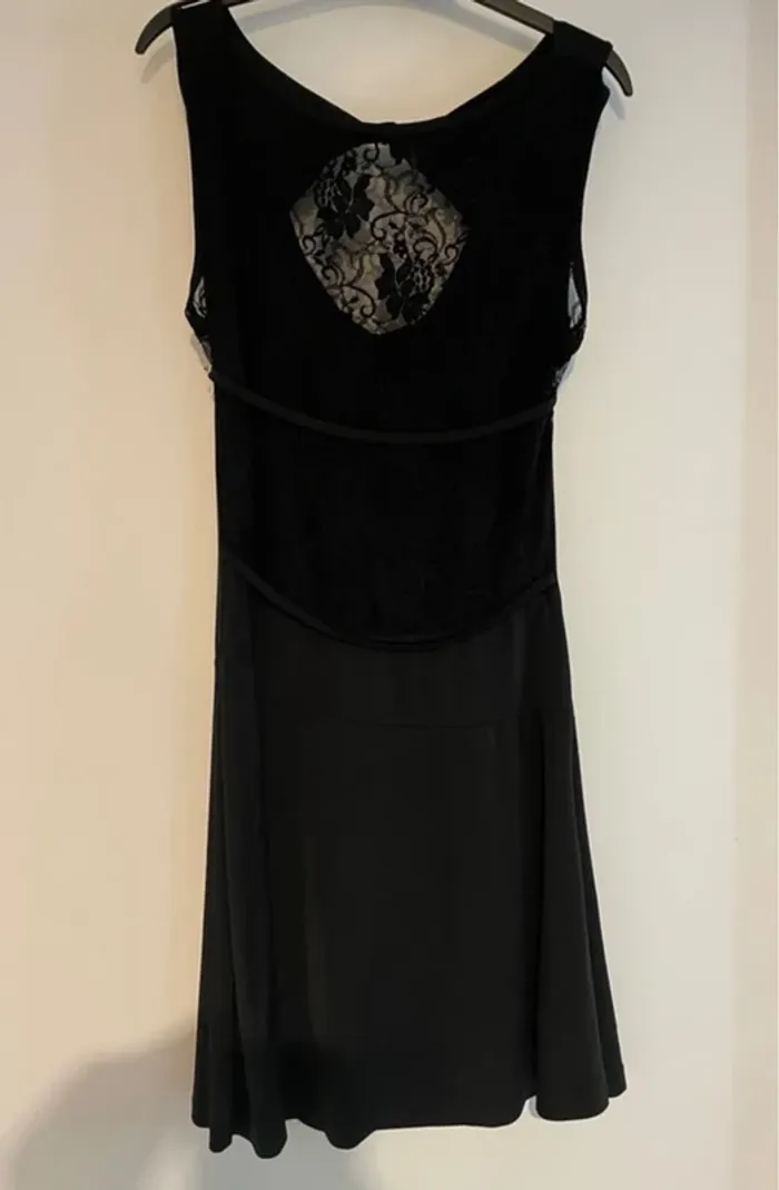 Robe noire Made in Italy dos dentelle - T.XS - photo numéro 2