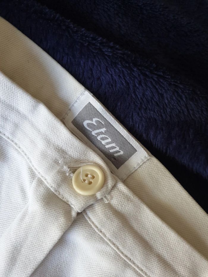 Pantacourt blanc marque Etam taille 40 - photo numéro 4