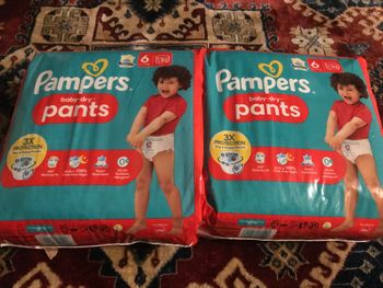Neuf Lot de 2 paquets de couches pampers taille 6 baby dry pants 2 fois 31 couches donc 62 couches