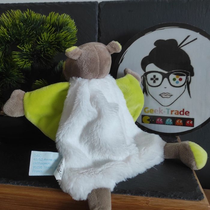 Doudou Hippopotame Bazile Feuille Baby Nat BN049 Vert Blanc Rond #geektradedoudo - photo numéro 2