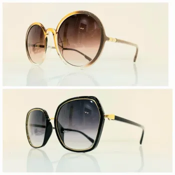 Lot de deux lunettes de soleil femme noire et beige UV protection catégorie 3