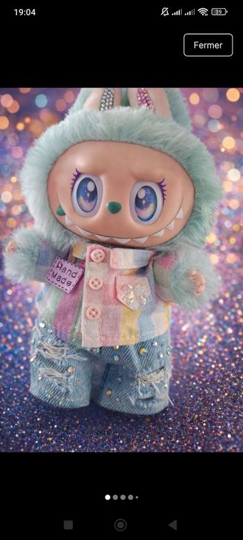 Labubu serenity rainbow glow custom 