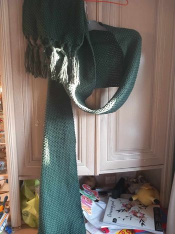 Echarpe en mailles verte