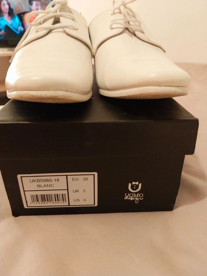 Chaussure / mocassin habille blanche T38 - photo numéro 5