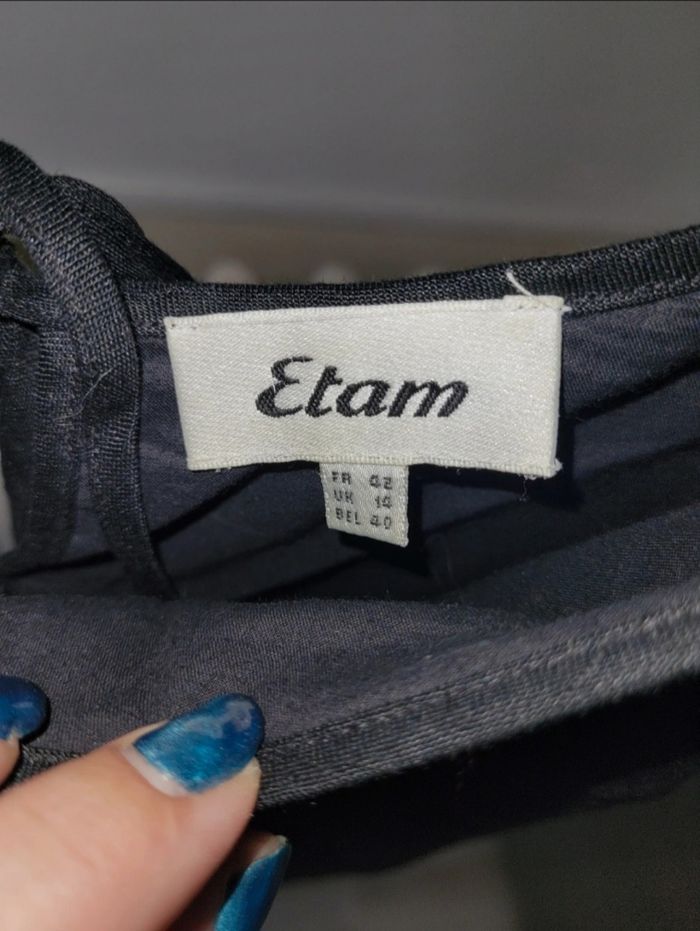 Robe longue noire deco fleur - photo numéro 5