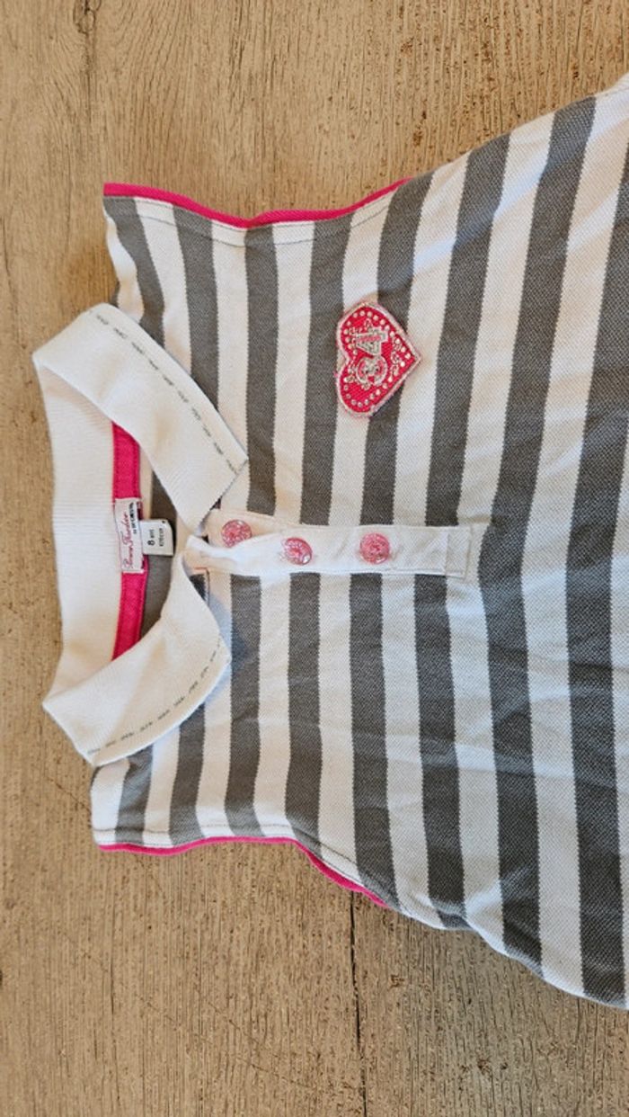Robe courte à volants blanche et grise, classique, Pomme Framboise, 8 ans, neuve - photo numéro 6