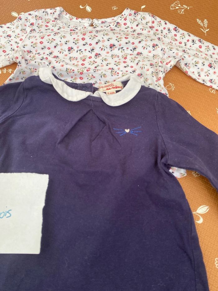 Lot teeshirt 9 mois - photo numéro 2