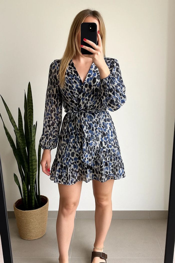 Robe imprimé léopard bleu Lilie Rose – Taille 36