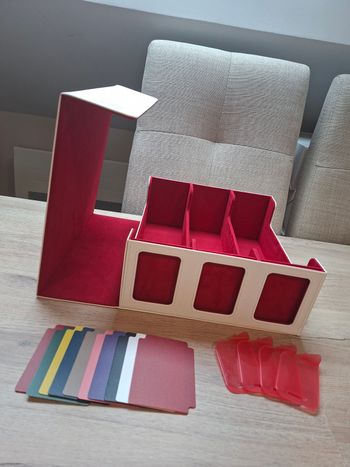 Boite premium pour rangement 400 cartes sous toploaders Pokémon / one piece - blanc & rouge