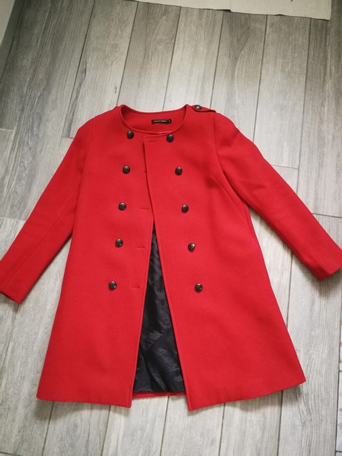 Manteau rouge en laine taille 36 Monoprix Collection - photo numéro 2