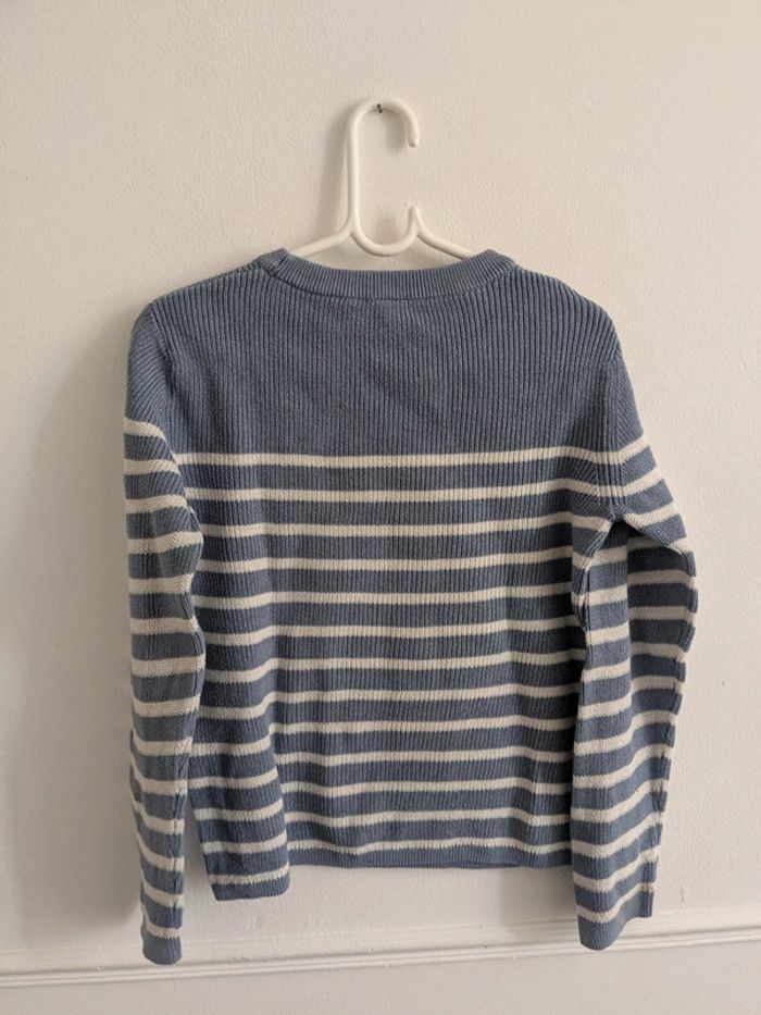 Pull rayé marinière bleu et blanc 8 ans Kiabi - photo numéro 3