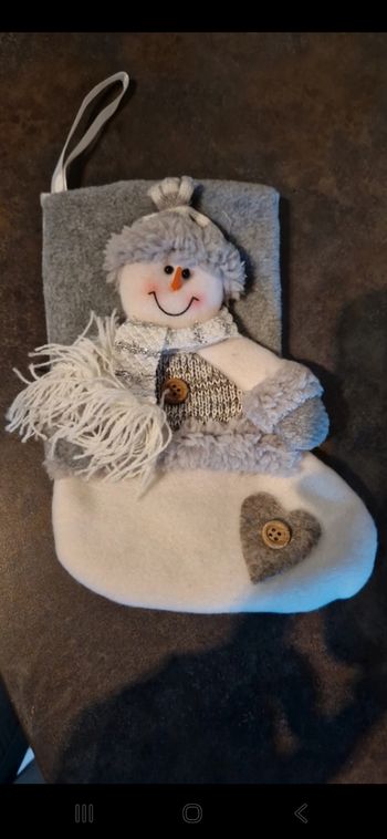 Chaussette de Noël bonhomme de neige