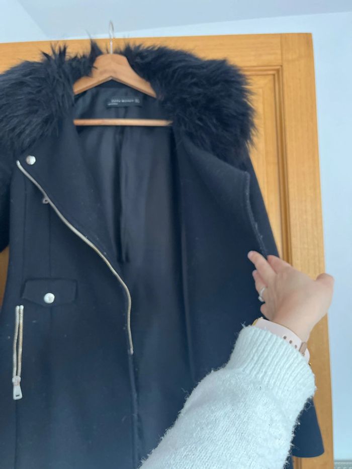Manteau hiver fourrure noir Zara femme M - photo numéro 6