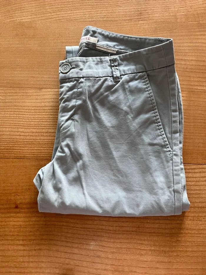 Pantalon gris clair Camaïeu