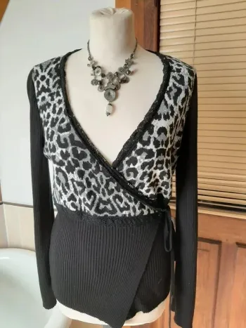 Gilet femme cache-cœur "Blanc Nature" Taille 40