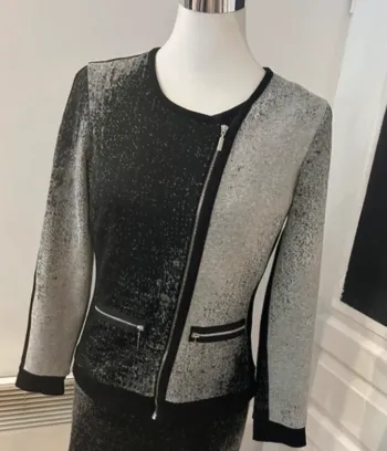 Class international  veste zippé gris et noir, Imprimé tye and dye  femme, taille 36