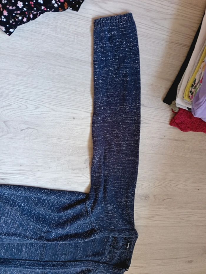 Gilet fille 14 ans in extenso tbe bleu marine paillete - photo numéro 5