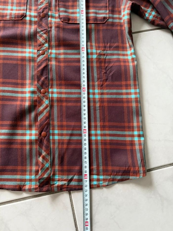 Chemise / Surchemise vintage dressing taille S coton / flanelle couleur bordeaux gris - photo numéro 7