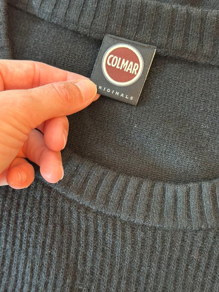 Pull noir en laine Colmar – taille XL, logo brodé - photo numéro 10