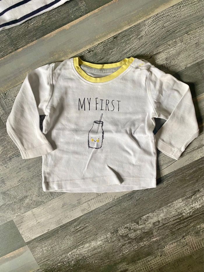 Lot de 4 tee-shirts a manches longues 6 mois - photo numéro 2