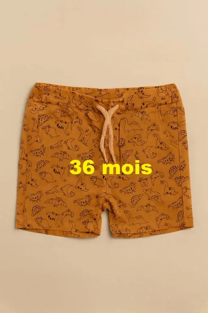 Short camel motif dinosaure noir Kiabi Taille 36 mois