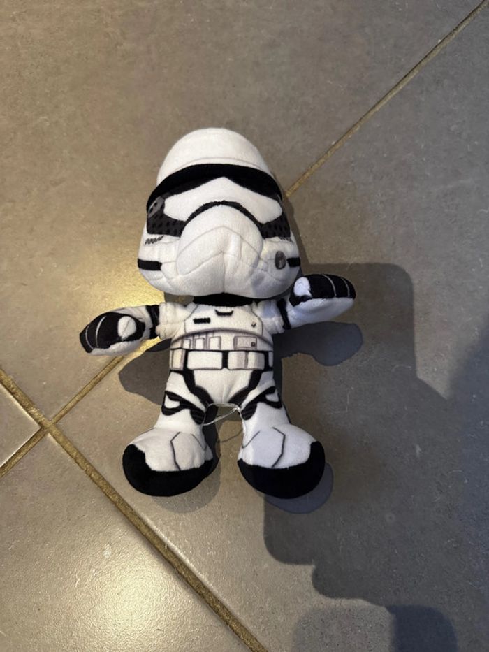 Doudou / Peluche - Star wars - Stormtrooper - Blanc, noir & gris - Dimensions: 23 cm * 14 cm