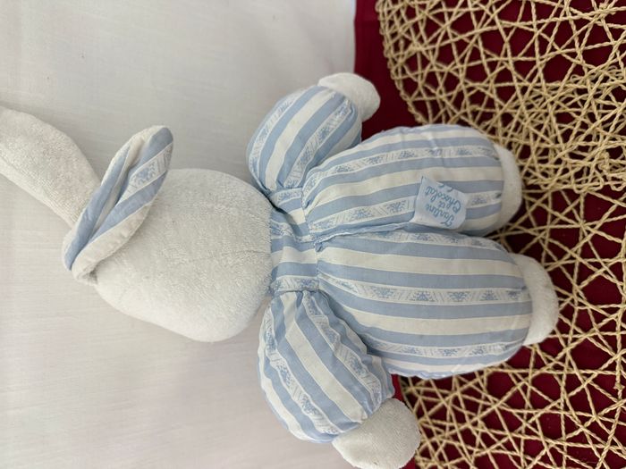 Peluche lapin TARTINE ET CHOCOLAT bleu blanc rayures - photo numéro 3