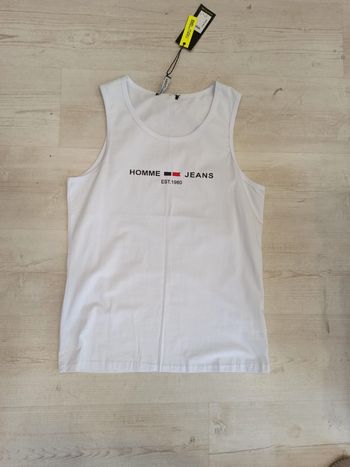 Débardeur pour homme blanc uni taille S MTX