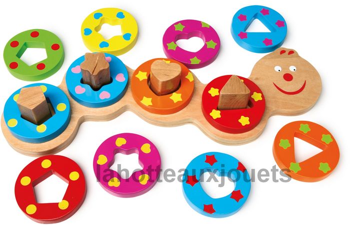 puzzle en bois à encastrer forme chenille Legler 8145 - photo numéro 4