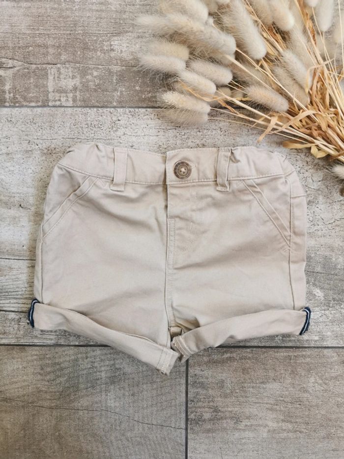 🌺Très joli short beige marron uni chino 6mois