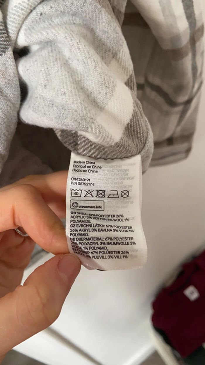 Veste carreaux grise et blanche - photo numéro 3