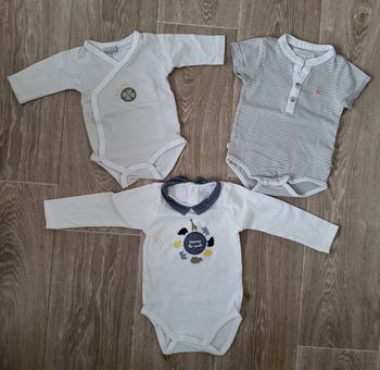 Lot de 3 bodies taille 3 mois