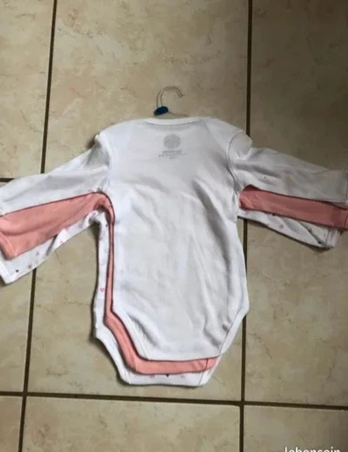 Lot de 3 Bodies manches longues Sincere coton bio taille 9 mois neufs dans emballage - photo numéro 2
