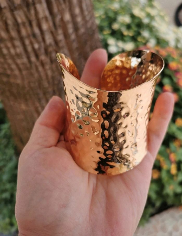 A47 bracelet jonc manchette bohème doré or tendance réglable - photo numéro 4